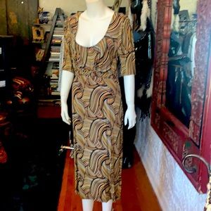 Vintage inspired dress with boho print